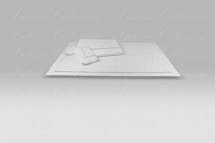 Completo Lenzuola F12 bianco bacchettina argento Dea
