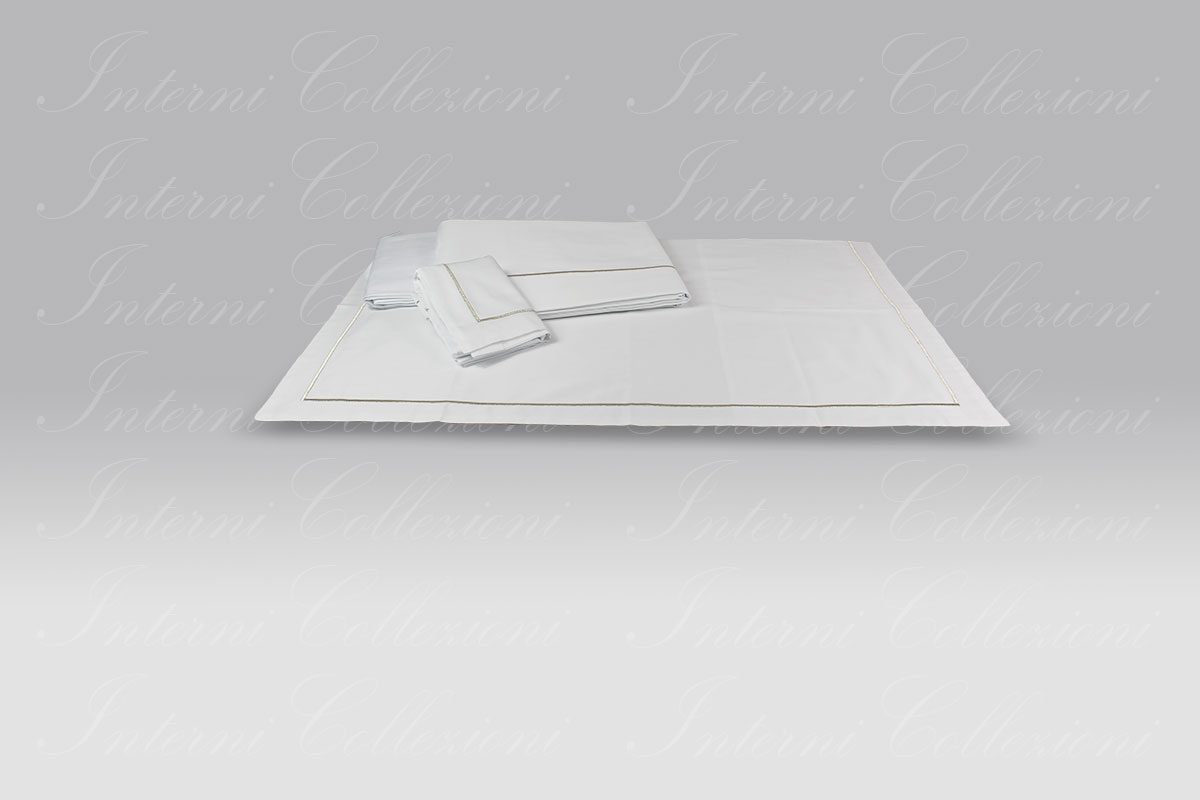 Completo Lenzuola F12 bianco bacchettina argento Dea Completo Lenzuola F12 bianco bacchettina argento Dea