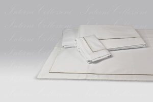 Completo Lenzuola F12 bianco bacchettina argento Dea