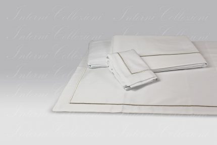Completo Lenzuola F12 bianco bacchettina argento Dea