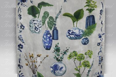 Plaid lino Kawana Cobalt Designers Guild