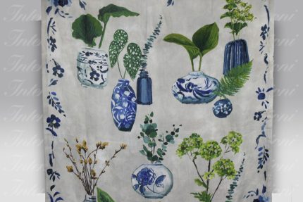 Plaid lino Kawana Cobalt Designers Guild
