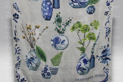 Plaid lino Kawana Cobalt Designers Guild