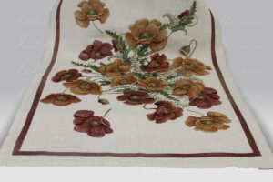 Canovaccio Poppy bordeaux Tessitura Toscana Telerie