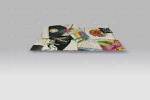 Completo Lenzuola Izylinens Vinile Dischi Tessitura Toscana Telerie