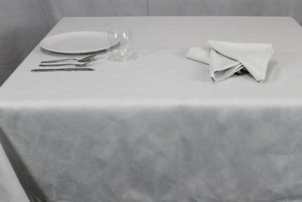 Tovaglia con tovaglioli Origami argento Tessitura Randi