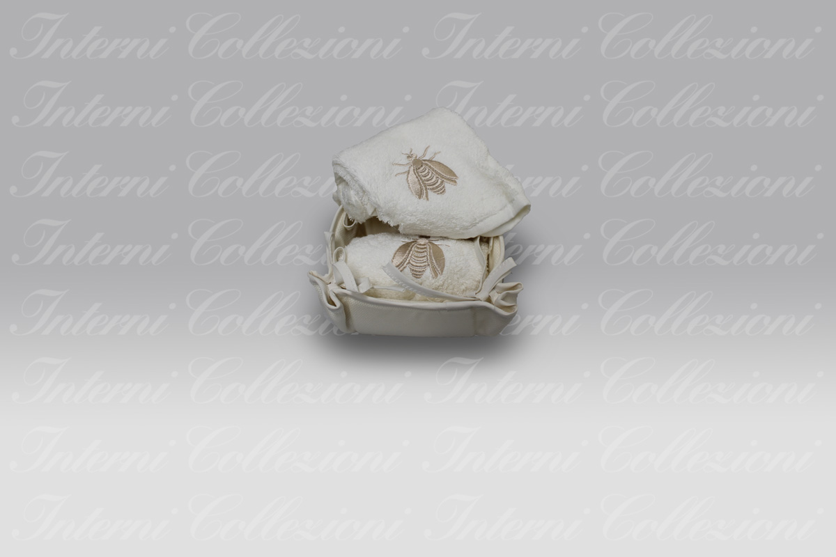 Set 2 Lavette Api Satin avorio-cipria Mastro Raphael Set 2 Lavette Api Satin avorio-cipria Mastro Raphael