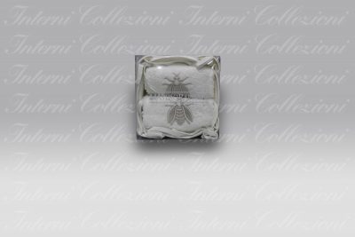Set 2 Lavette Api Satin bianco-grigio Mastro Raphael