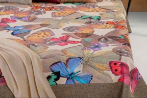 Copriletto Butterfly marrone Borbonese