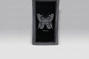 Telo Mare Butterfly nero Borbonese