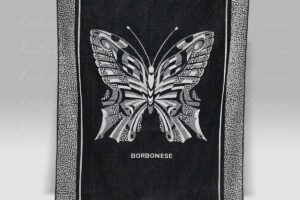 Telo Mare Butterfly nero Borbonese