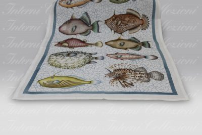 Canovaccio Reef turquoise Tessitura Toscana Telerie