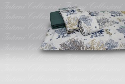 Completo Lenzuola Reef blu Tessitura Randi