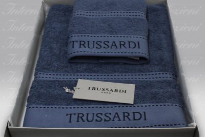 Coppia Spugna Ribbon blue Trussardi