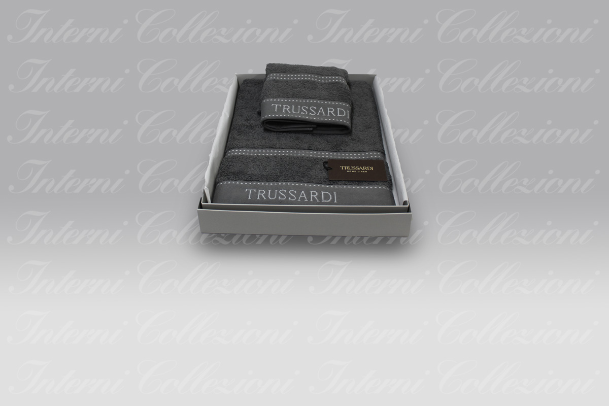 Coppia Spugna Ribbon dark grey Trussardi Coppia Spugna Ribbon dark grey Trussardi