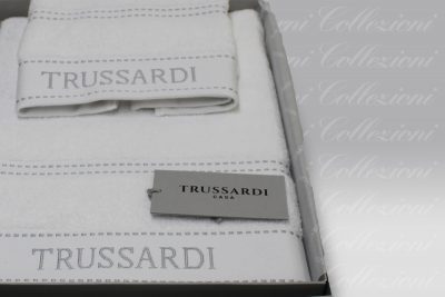 Coppia spugna Ribbon bianco Trussardi
