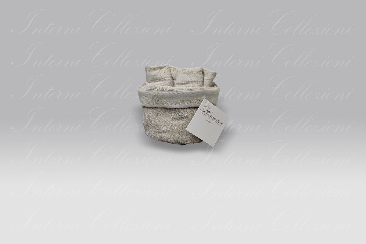 Set 4 Lavette con cestino Spa tortora Blumarine