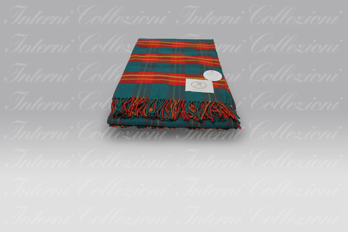 Plaid Scozia rosso-verde Co.Bi.-Copertificio Biellese Plaid Scozia rosso-verde Co.Bi.-Copertificio Biellese