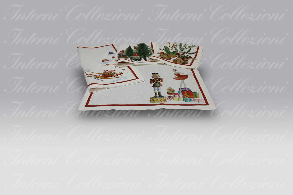 Set Tovaglioli 4DINNER Christmas Carol Tessitura Toscana Telerie Set Tovaglioli 4DINNER Christmas Carol Tessitura Toscana Telerie