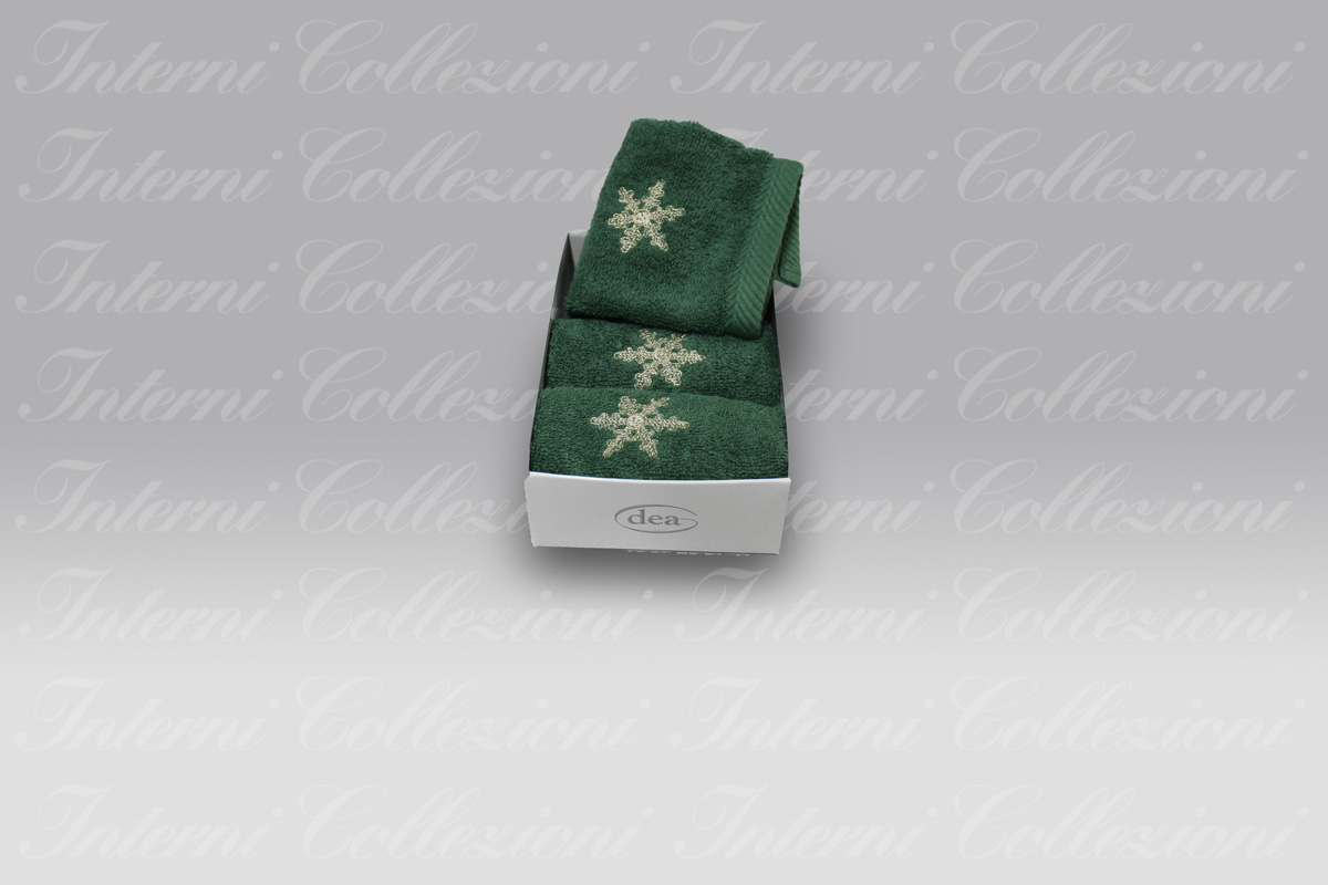 Set 3 Lavette Cristalli verde-oro Dea Set 3 Lavette Cristalli verde-oro Dea