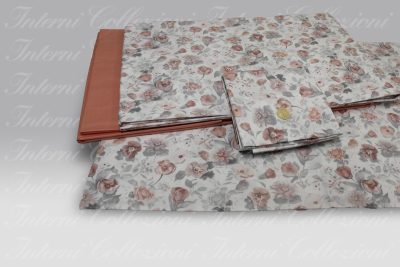 Completo Letto Flowered Garden salmone Bellora