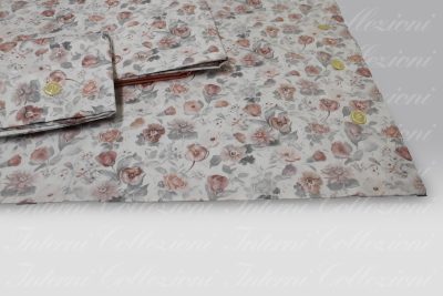 Completo Letto Flowered Garden salmone Bellora