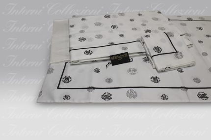 Completo Letto Jewel Monogram black Roberto Cavalli