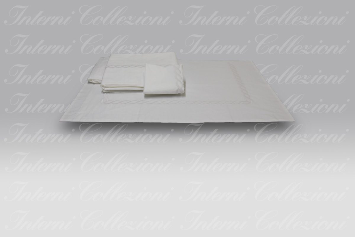 Completo Letto Ricamo ID 02 bianco Dea Completo Letto Ricamo ID 02 bianco Dea