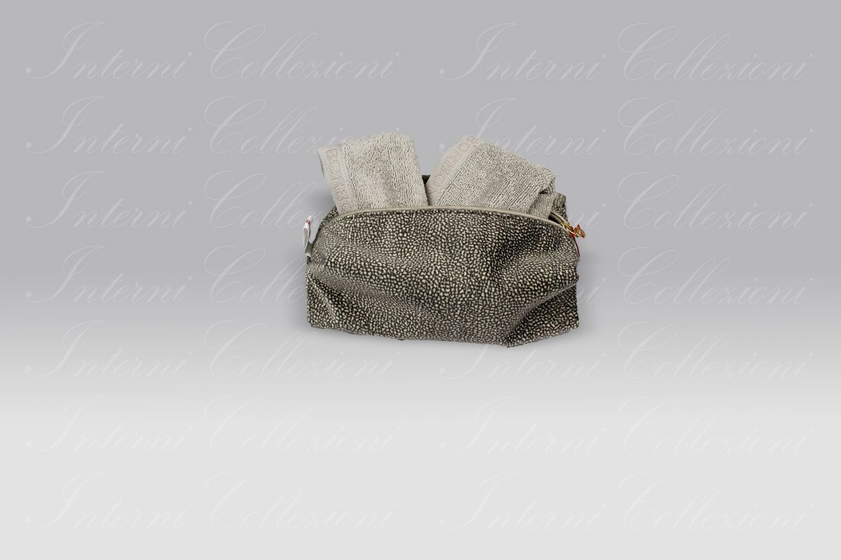 Trousse e Lavette Twist Op marrone Borbonese Trousse e Lavette Twist Op marrone Borbonese