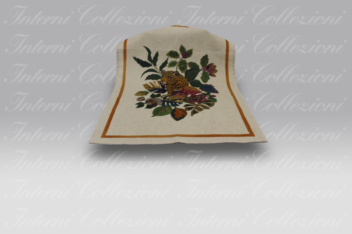 Canovaccio Leolaf arancio Tessitura Toscana Telerie (1) Canovaccio Leolaf arancio Tessitura Toscana Telerie