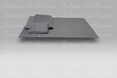 Completo Letto Riga raso grigio medio Mirabello Carrara