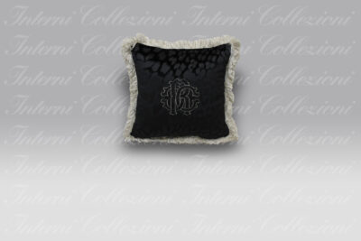 Cuscino Monogram nero Roberto Cavalli