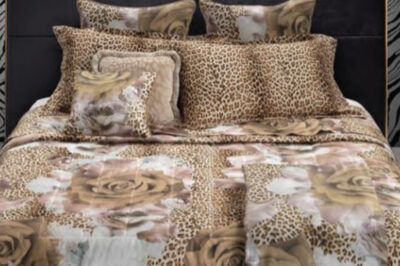 Completo Lenzuola Rose Leopard gold Roberto Cavalli