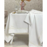 Tovaglia Bistrot bianco lurex oro Blumarine