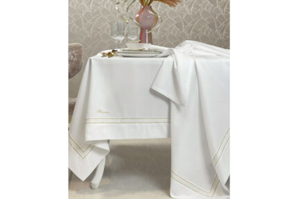 Tovaglia Bistrot bianco lurex oro Blumarine