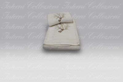 Coppia Asciugamani Corallomania avorio-beige terra Mastro Raphael