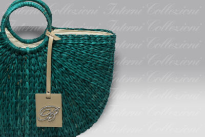 Borsa Paglia Baia delle Sirene smeraldo Blumarine