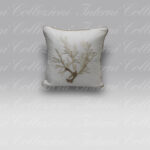 Cuscino Corallomania satin bianco ricamo beige.naturale Mastro Raphael