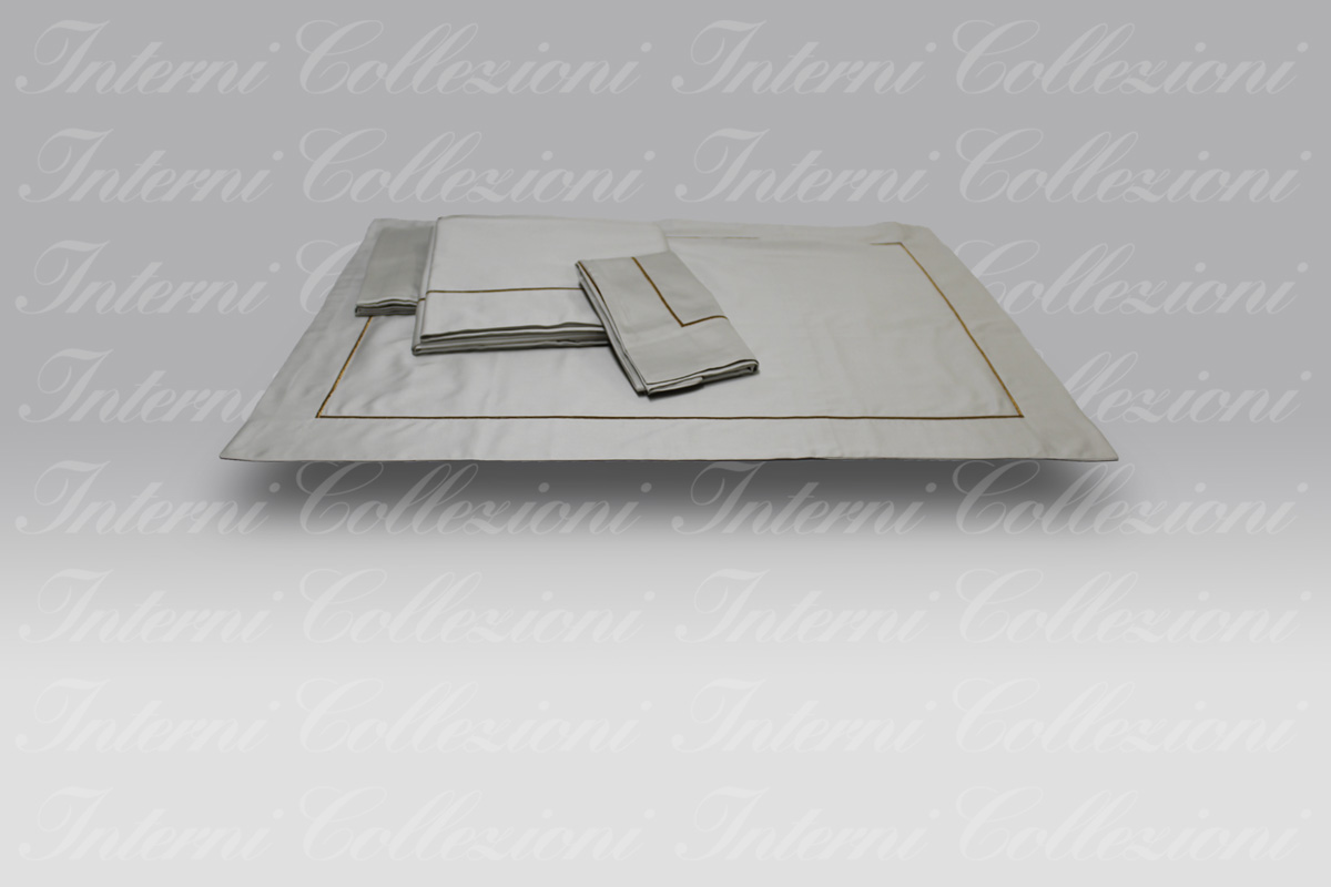 Completo Lenzuola Perlage seppia-bronzo lurex Dea (1) Completo Lenzuola Perlage seppia-bronzo lurex Dea