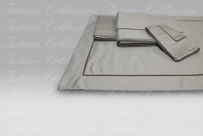 Completo Lenzuola Perlage seppia-marrone Dea