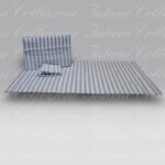 Parure Lenzuola Azimut Righe 7348 azzurro Bossi Casa