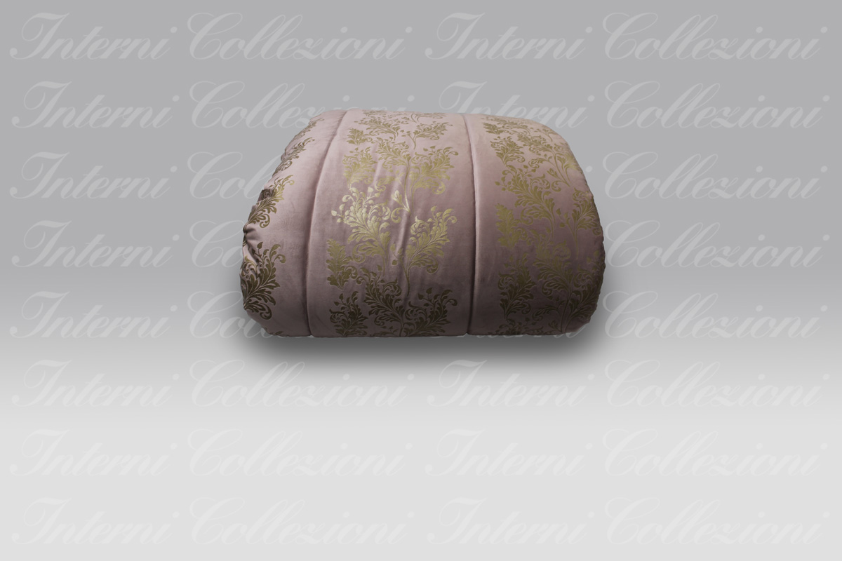 Trapunta Impero velluto rosa antivo-malva stampa oro David Home Collection (1) Trapunta Impero velluto rosa antivo-malva stampa oro David Home Collection